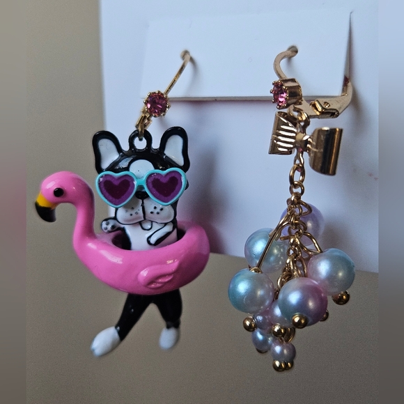 Betsey Johnson Jewelry Betsey Johnson Mismatch Dog In Pink